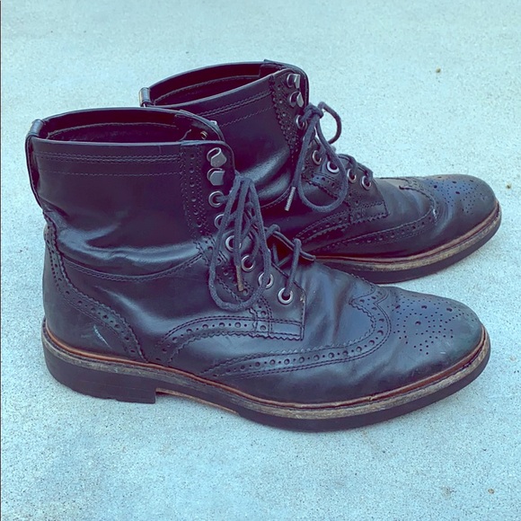 Coach Bryant Wingtip Boots Black size 8.5D - Picture 1 of 6
